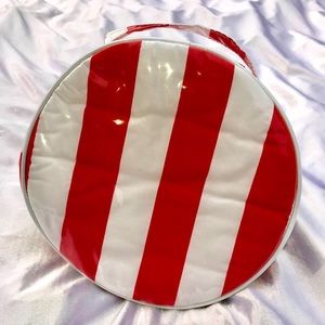 -ESTĒE LAUDER STRIPED MAKEUP BAGS • white/red-